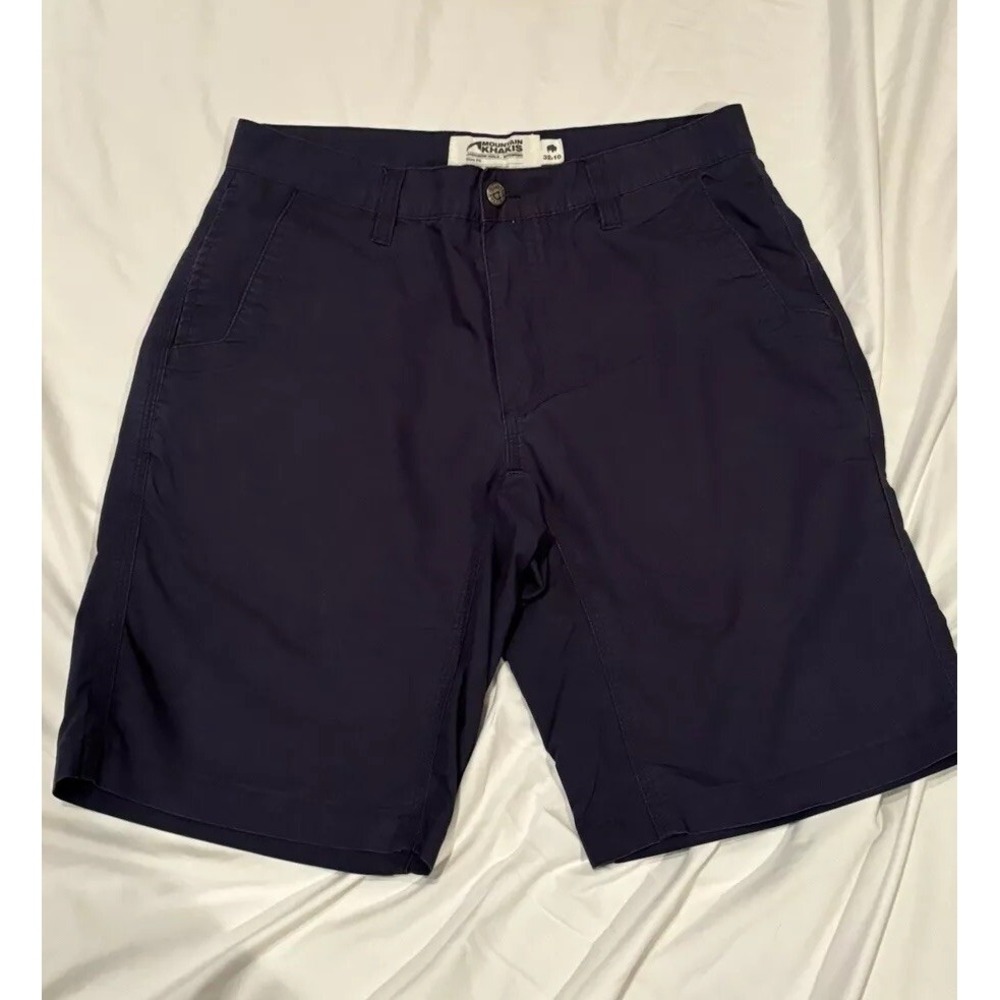 Mountain Khakis Shorts Mens 32 Alpine Slim Fit Blue Hiking Work Chino Navy